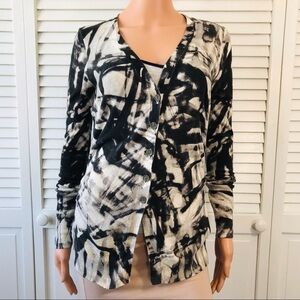 SIMPLY VERA VERAWANG Black Gray Cotton Cardigan Sweater Size XS